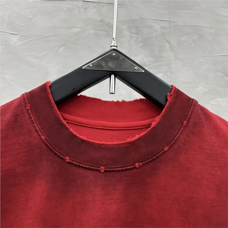 Summer Ins Fashion Washed Old Frayed Short Sleeve Fashion All-Match off-Shoulder Half Sleeve T-shirt Couple Casual Top