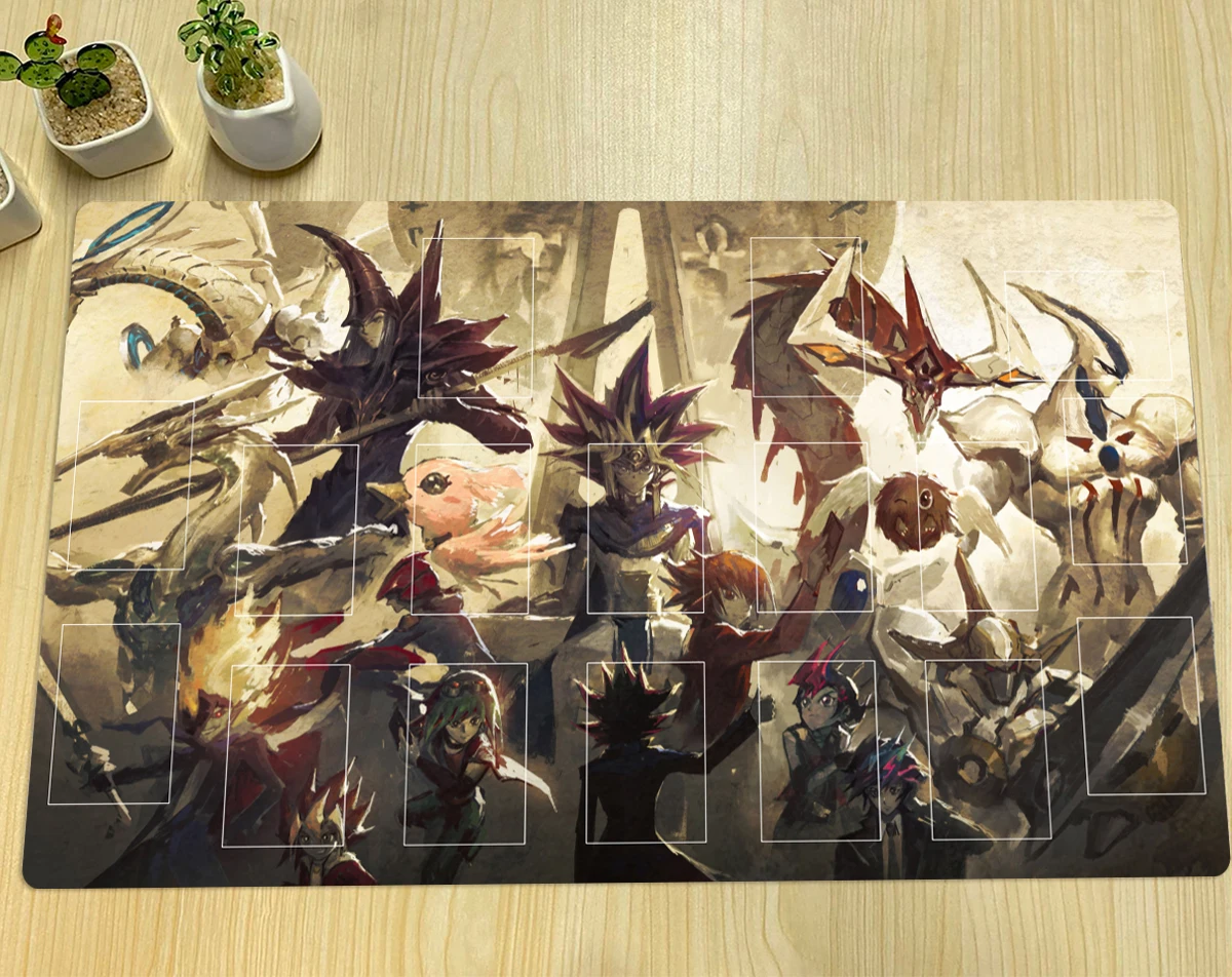 YuGiOh Dark Magician Playmat Atem Jaden Yuya Elemental HERO TCG Mat Main Characters CCG Trading Card Game Mat Mouse Pad Free Bag