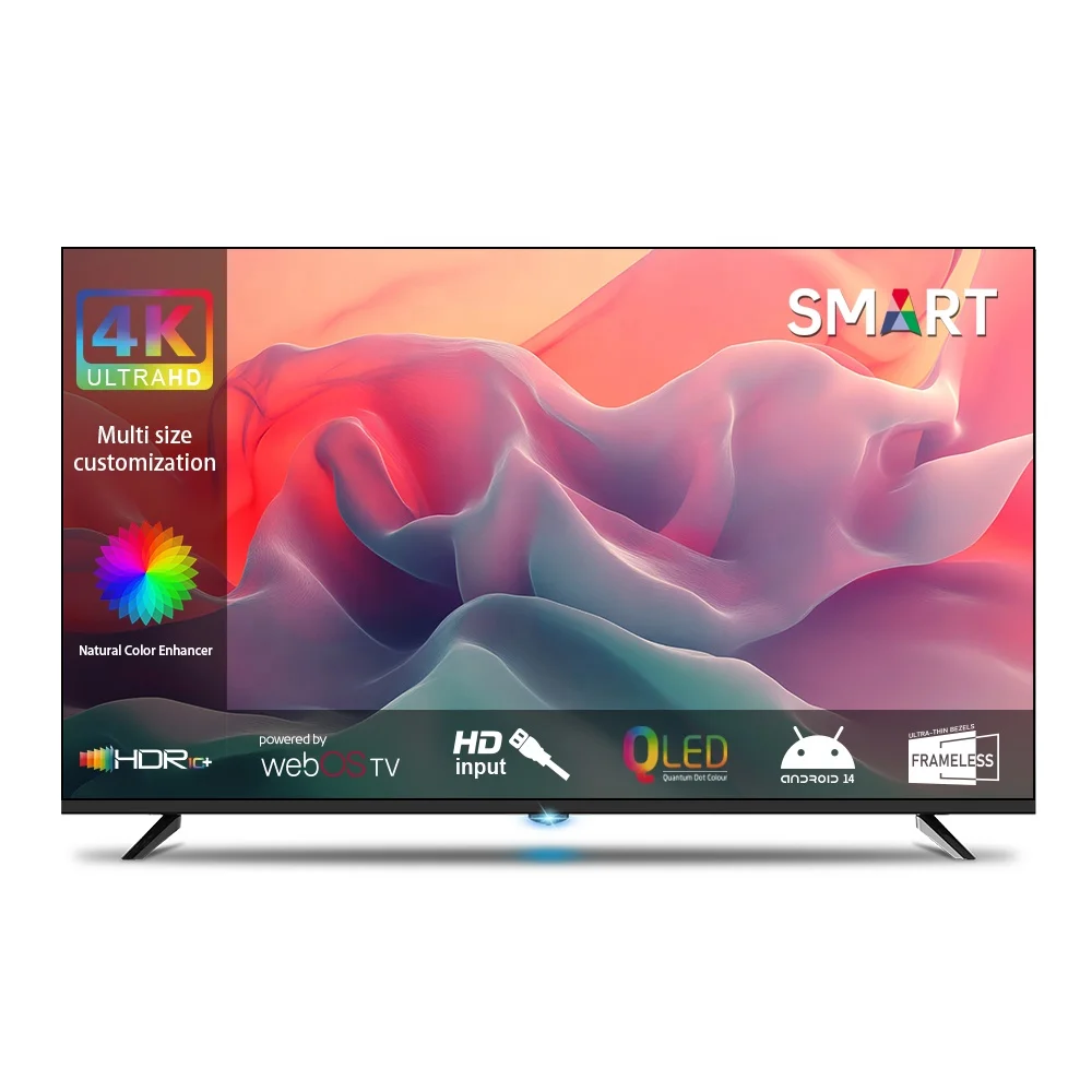 

Wholesale 43-80 Inch QLED Smart Android TV Full HD Flat Screen with 120Hz Refresh Rate for Hotels