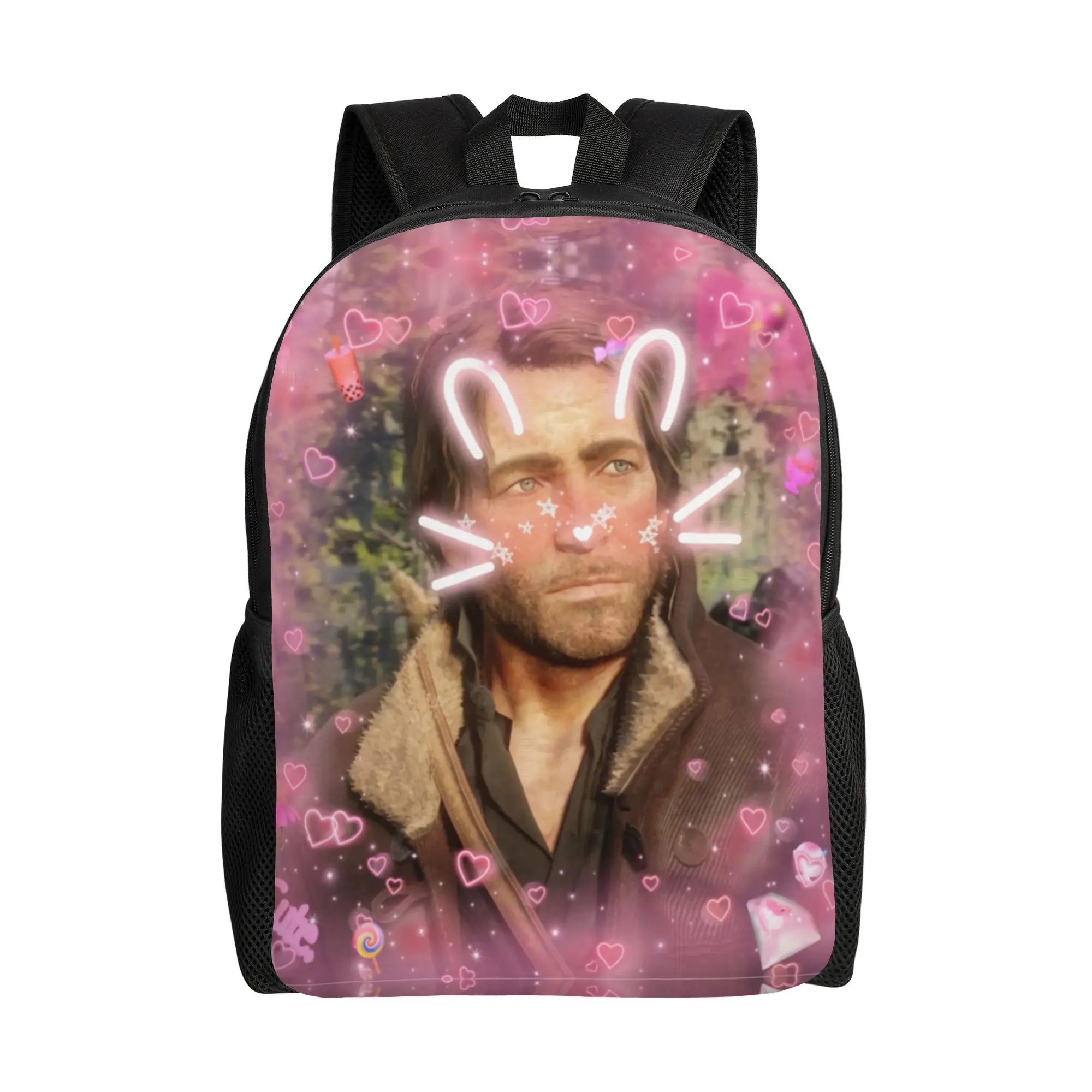 

Arthur Morgan Bunny Ear Cutie Backpack Boy Polyester Hiking Backpacks Durable Kawaii High School Bags Rucksack