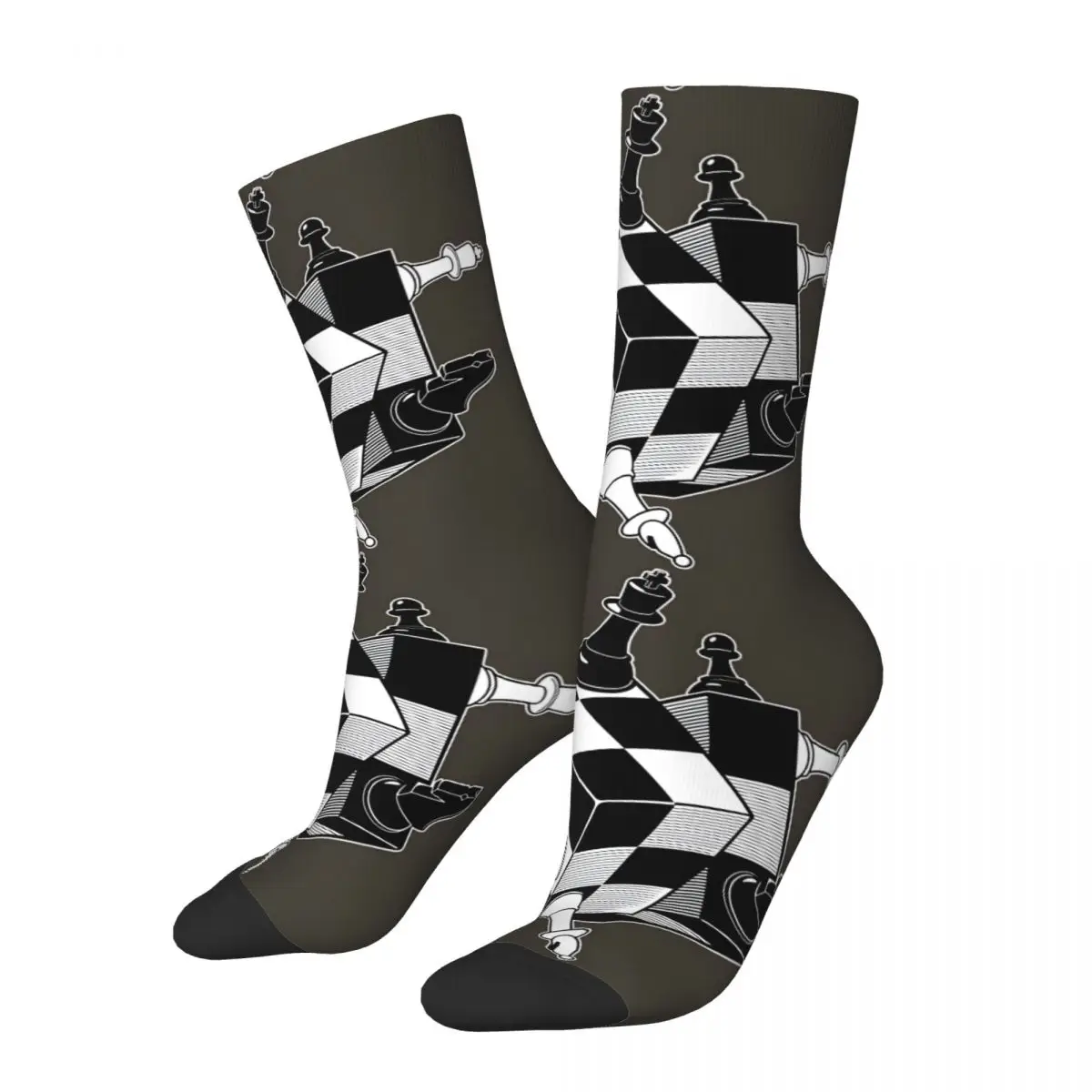 Chess Puzzle Men Women Socks Windproof Novelty Spring Summer Autumn Winter Stockings Gift