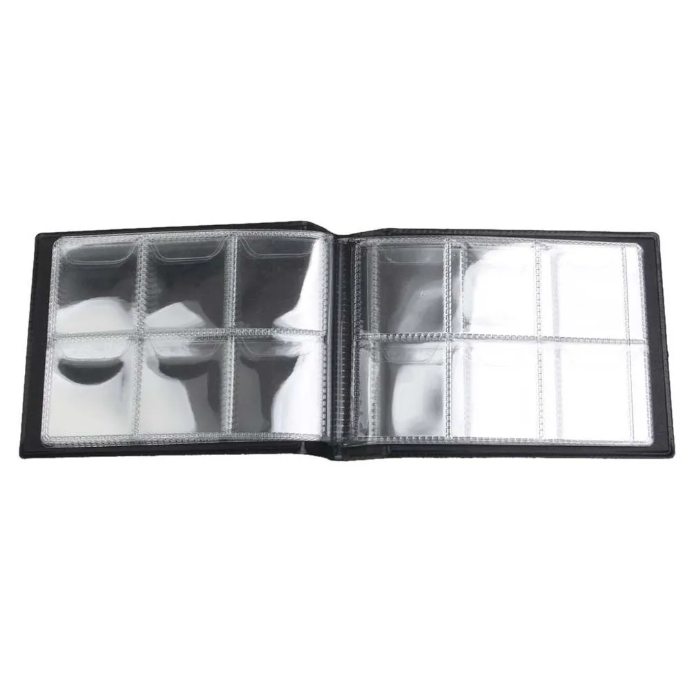 Coin Collection Book Black 13.8X9.8Cm 10 Pages 60 Pockets Portable Pu Cover Opp Page For Coins Caps Tokens Medallions