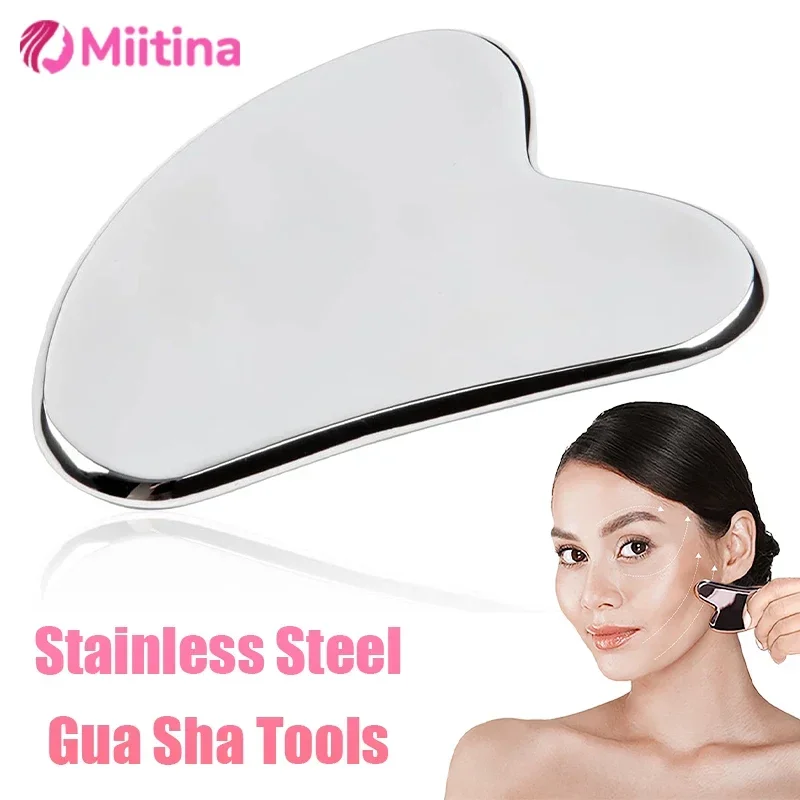 Gua Sha Board Guasha Massage Face Stainless Steel Body Massager Facial Scraping Plate SPA Guasha Scraper Neck Back Care Massager