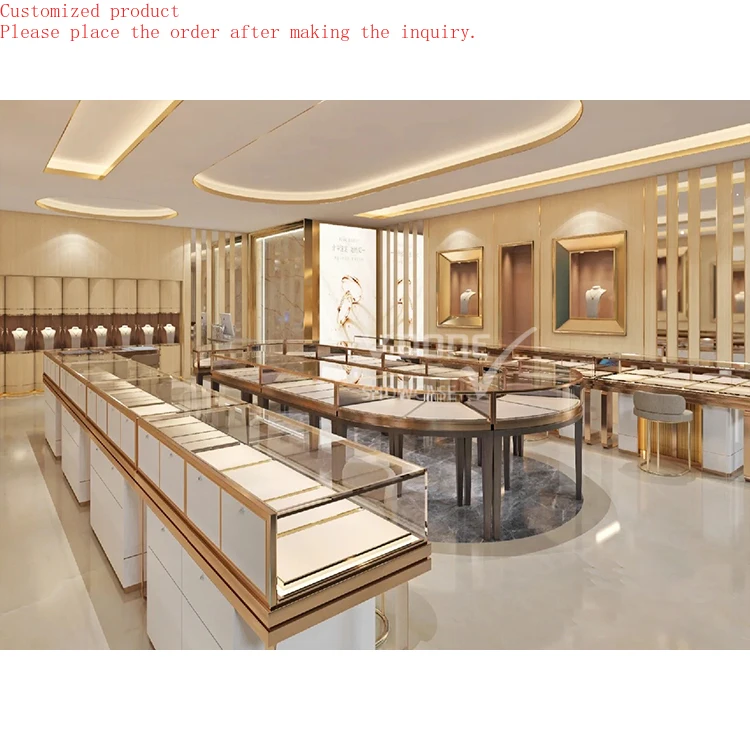 

Custom.Antique Wooden Jewelry Showcase Cabinet USA-made Glass Display Furniture for Retail Store Use for Necklace Jewellery Stor