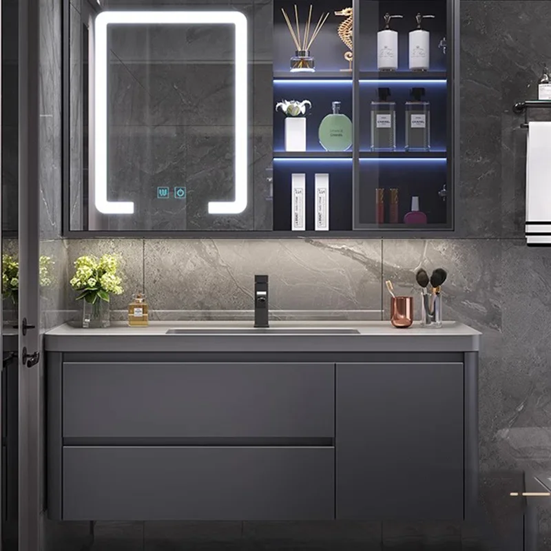

Luxury Paper Cupboard Organizer Storage Mirror Shelves Wall Accessories Toilet Bathroom Cabinet Display Gabinete Home Furniture