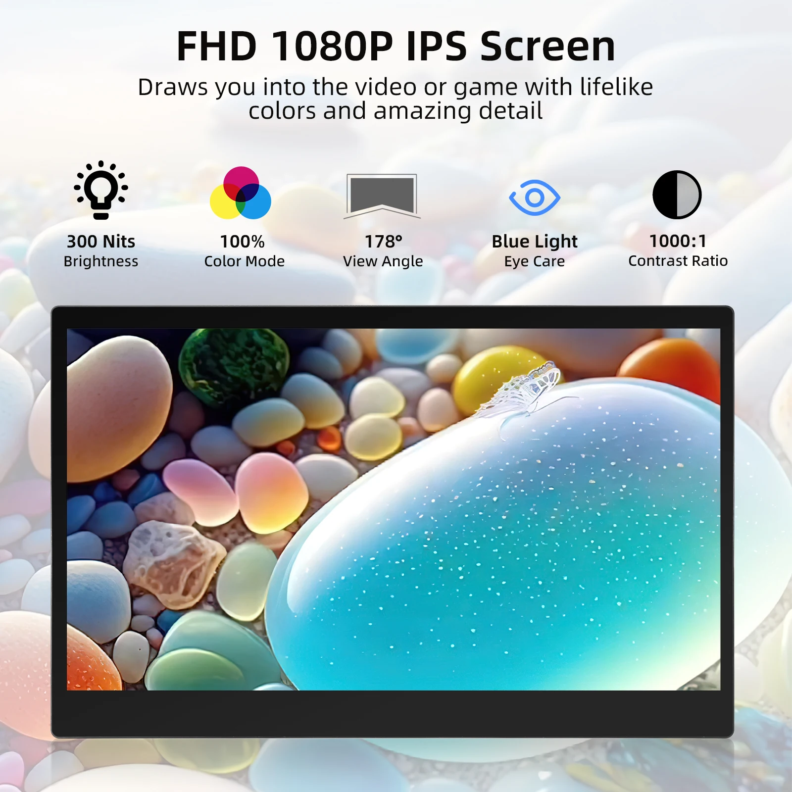 Manufacturer Ultra-thin 15.6 Inch Extended Gaming Monitor Touch Screen Portable Monitors for Laptop with Stand