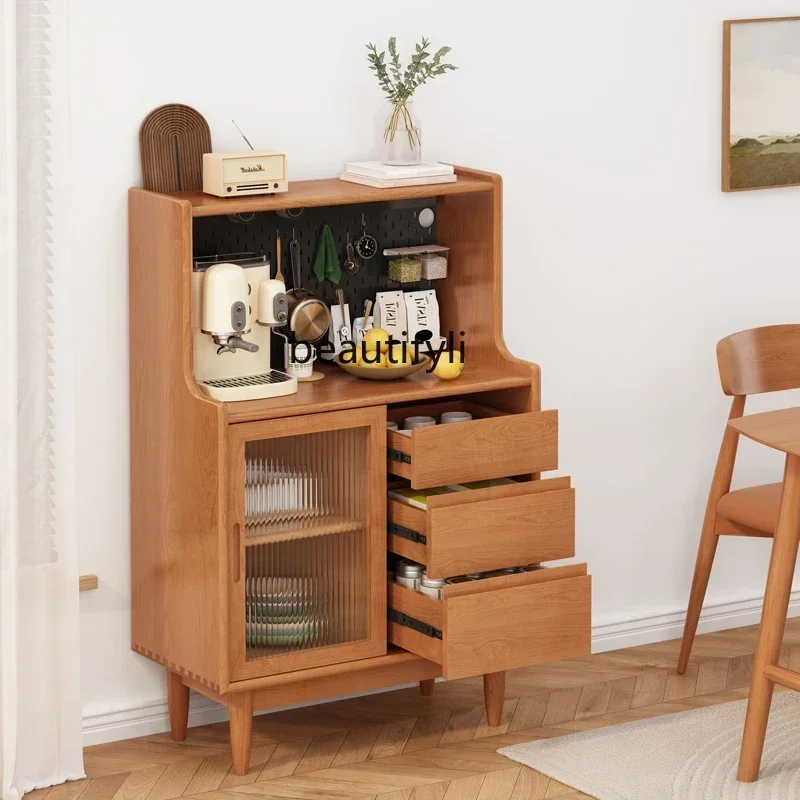 خزانة جانبية لتناول الطعام من الخشب الصلب 178CC، غرفة معيشة منزلية، شقة صغيرة، خزانة حائط متكاملة، خزانة تخزين من خشب الكرز