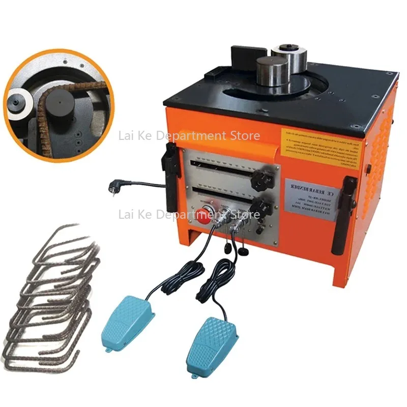 

RB-25 Electric Hydraulic Rebar Bender Cutter W/ Foot Pedals 1700W 110V Bending Speed 5-6S 6mm-25mm for Bending Rebar Steel Bar