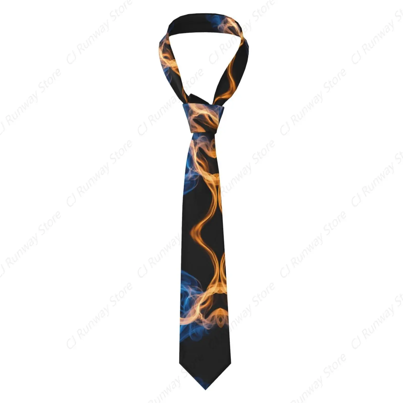 Blue Flame Print Men'S Tie Great Weddings, Groom, Groomsmen, Missions, Dances, Gifts.