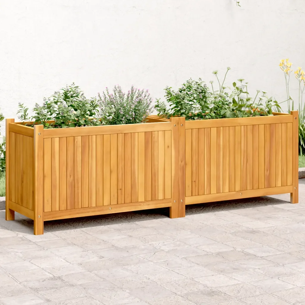 153x38,5x50 cm Jardinière surélevée en bois massif / pot de fleurs / bac de plantation. Ce pot de fleurs moderne est fabriqué en bois massif, robuste et durable, et convient à la plantation de fleurs, de légumes et de coriandre sur la terrasse ou le balcon.
