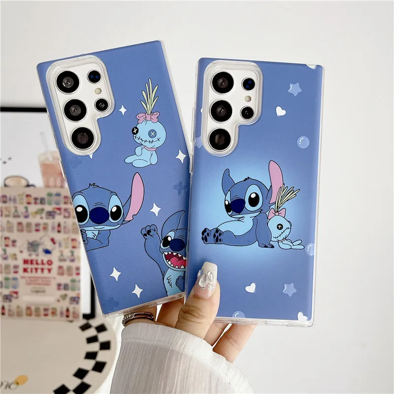 Cartoon Disney Nette Stich Puppe 2 in 1 Rüstung Anti-drop Telefon Abdeckung Für Samsung S22 S23 S24 Ultra Plus A52 a53 A54 A13 A34 Fall
