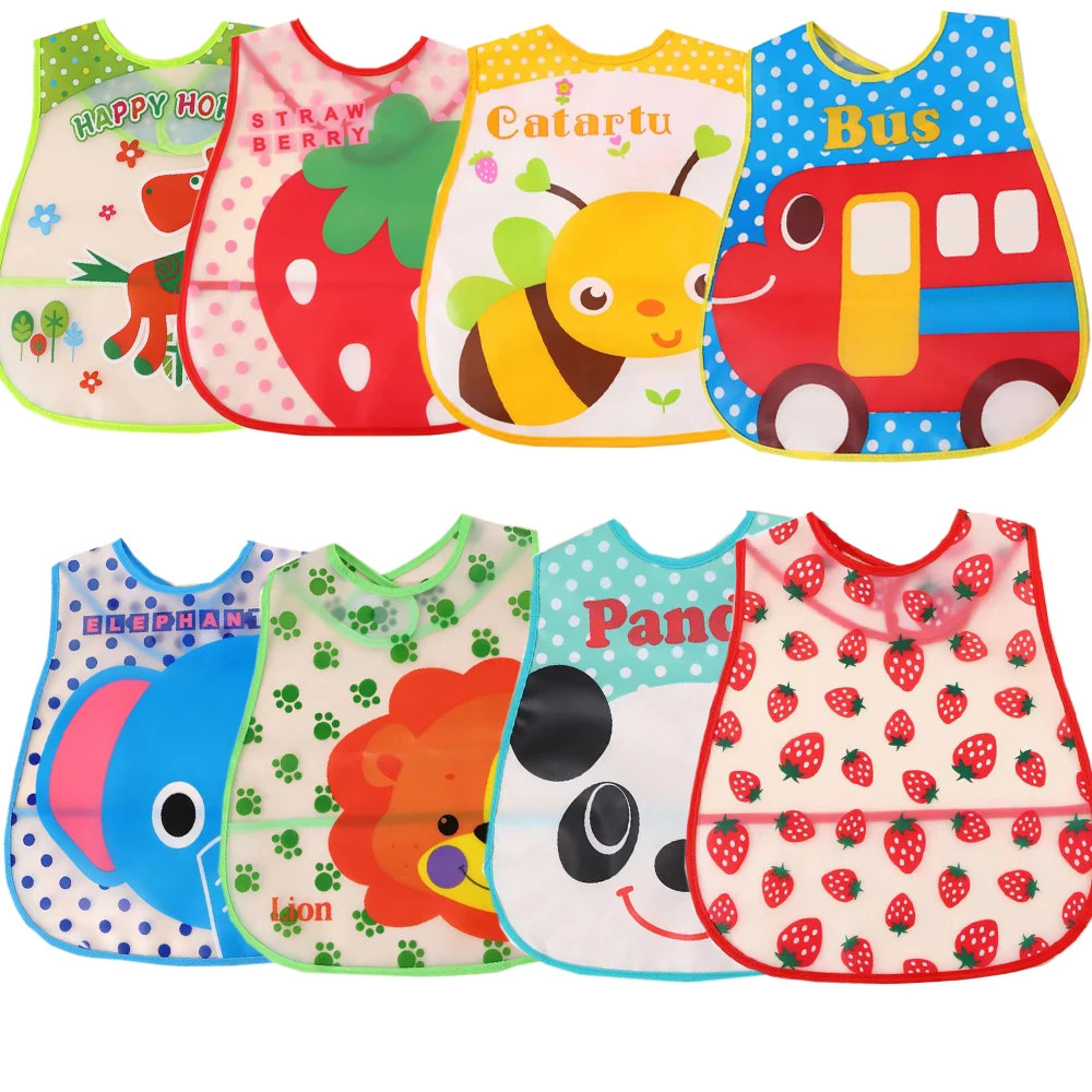 Cartoon Baby Bibs Waterproof Newborn Bandanas Feeding Baby Burp Cloths Girls Boys Saliva Towel Print Apron