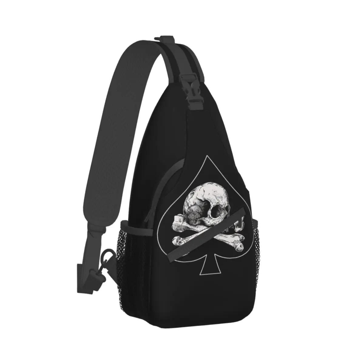 

Ace Of Spades Skull Crossbody Chest Bags Poker Pockets Travel Pack Messenger Sports Teens Shoulder Bag Unisex