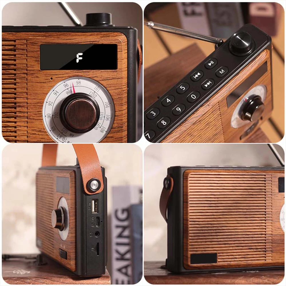 2025 工場直接レトロラジオバッテリー駆動 Am Fm ポータブルラジオ Bluetooth スピーカー LED ディスプレイ付き