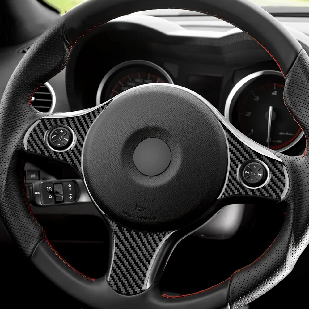 For Alfa Romeo 159 Brera Spider 2004-2023 Soft Carbon Fiber Car Steering Wheel Button Cover Sticker Car Accessories LHD/RHD