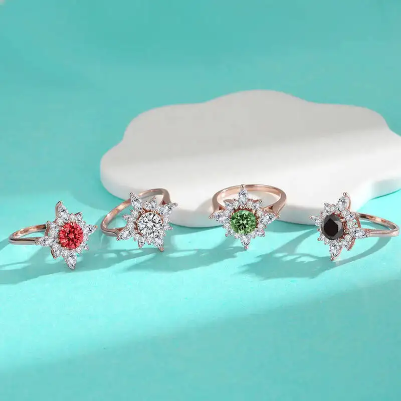 

Кольцо из стерлингового серебра S925 премиум-класса с блестящим покрытием из розового золота, роскошное, с цветочным дизайном, с драгоценным камнем, муассанит D VVS1, 3 карата, ювелирное изделие с сертификатом