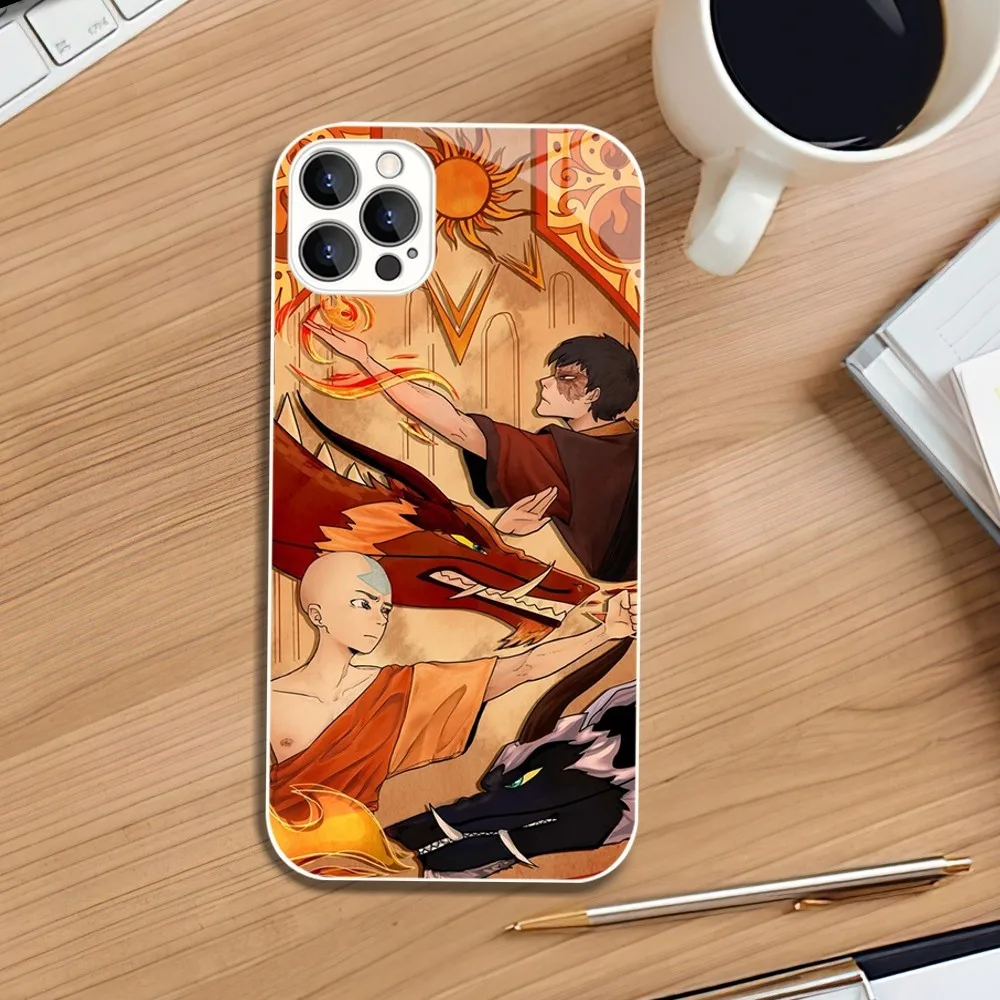 Cartoon Avatar The Last Airbender Phone Case For iphone Tempered Glass 11 12 13 14 MAX XR Mini Pro Plus X XS Cover