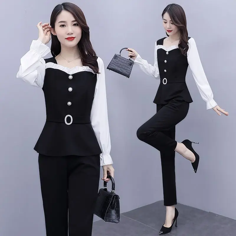 Summer New Korean Version Socialite Style Western-style Set for Women with Slimming and Age Reducing Temperament, Two-piece Set