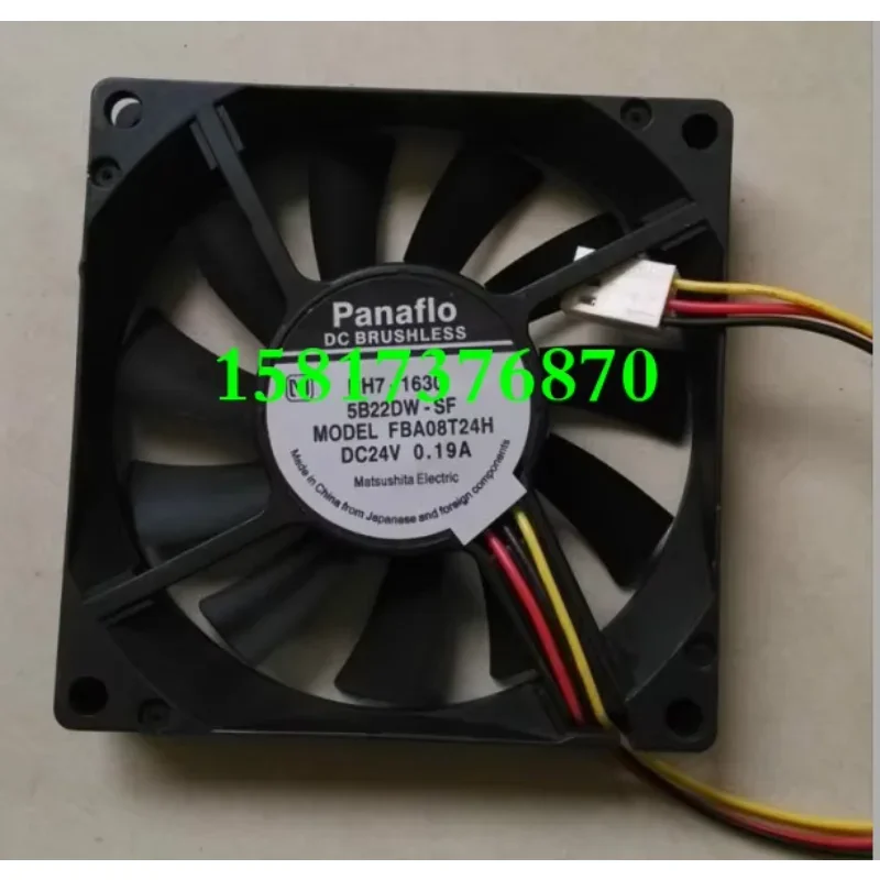 Panaflo FBA08T24H DC 24V 0.19A 80x80x15mm 3-Wire Server Cooling Fan