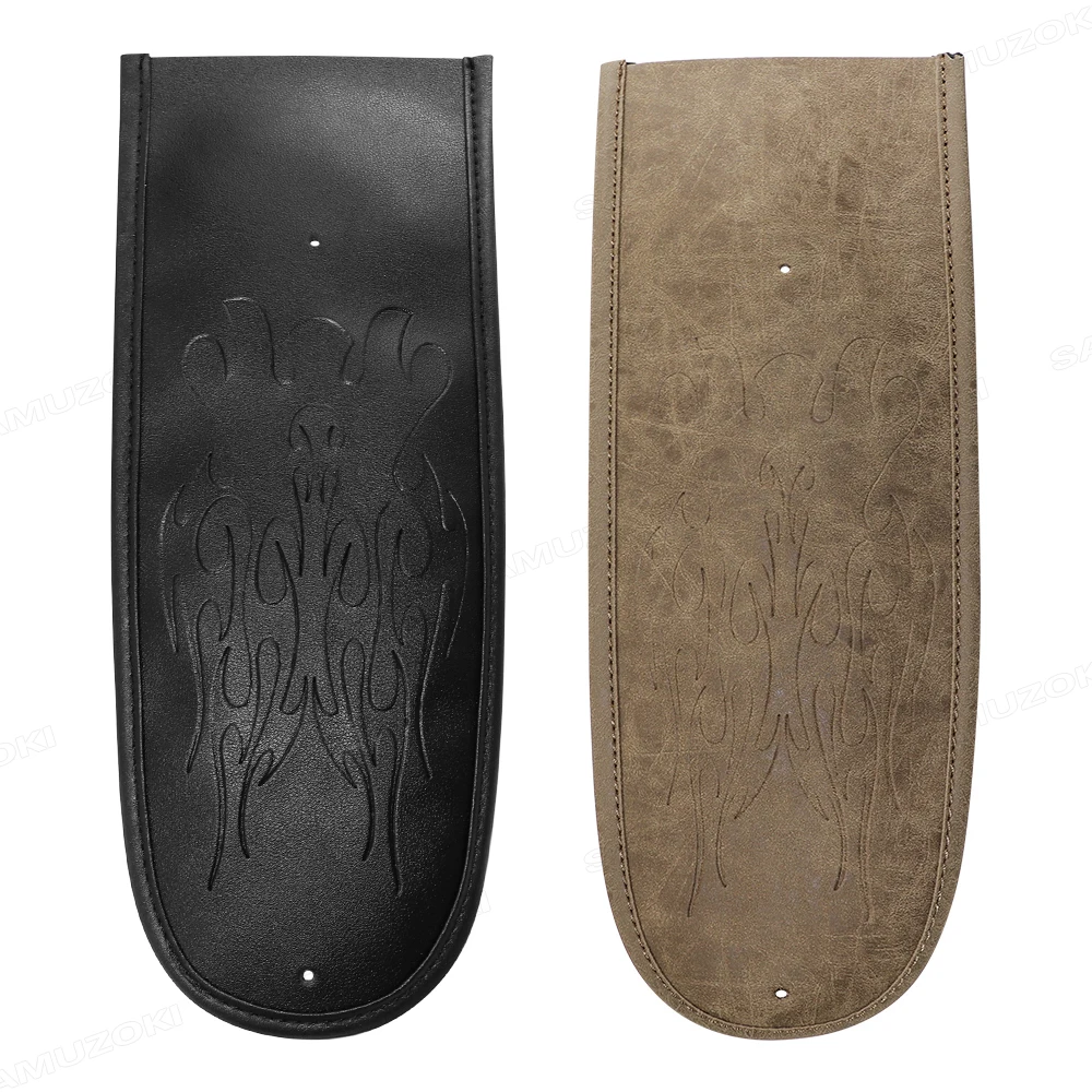 Retro Brown PU Leather Flame Rear Fender Bib Cover Pad For Harley Dyna Super Glide Wide Glide FXD 2006-2017
