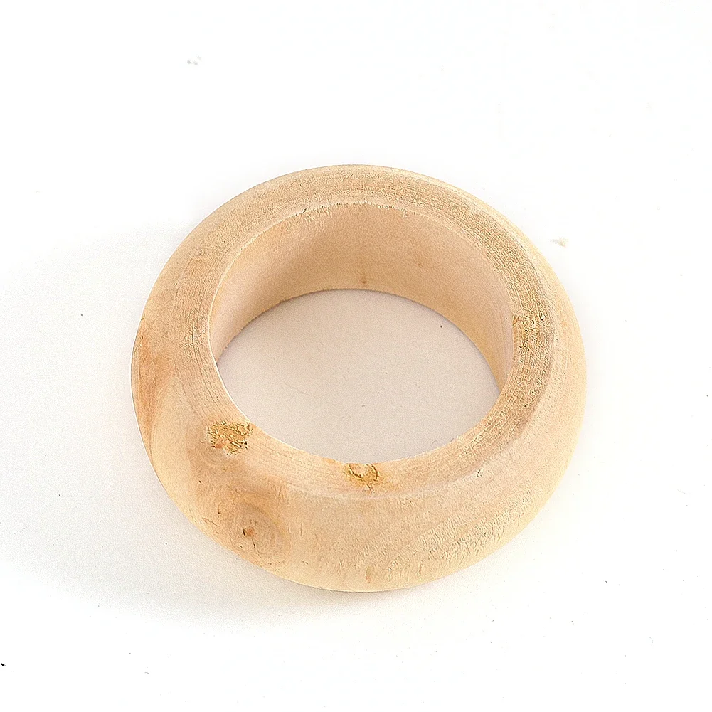 1PC Natural Wooden Hollow Ring Base For DIY Kids Painting Art Crafts 4cm Crystal Display Stand Home Accessories