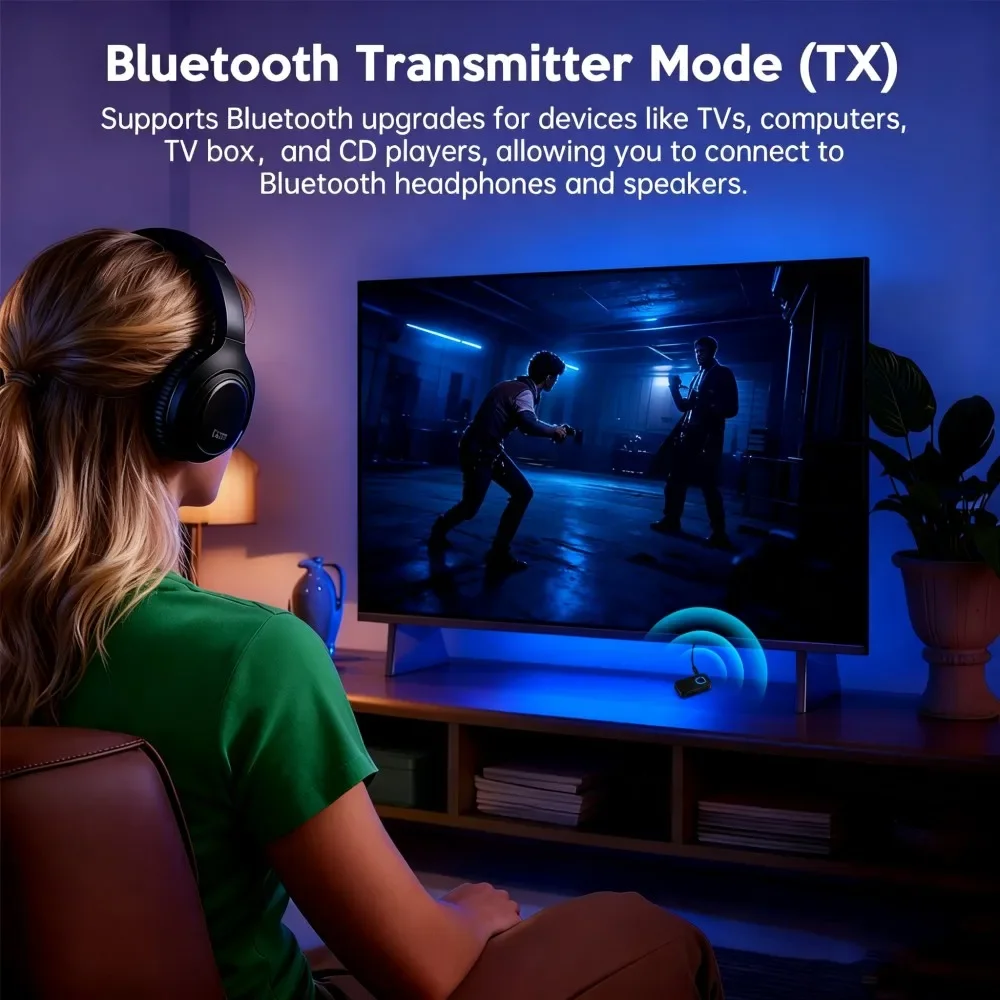 KEBIDUMEI BT6.0 2in1 Audio Adapter 3.5mm AUX Transmitter Receiver With MIC HandsFree Lossless Sound For Car Speaker PC Headphone view 6