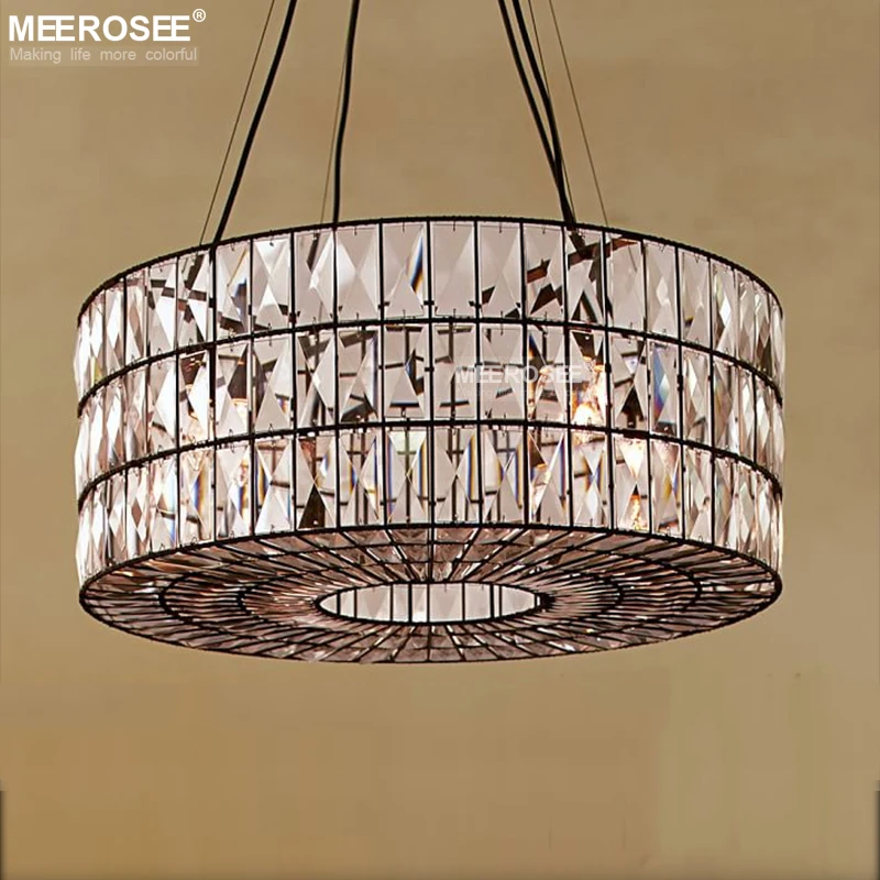

Modern K9 Crystal Chandelier Light Ring Shape Suspension Pendant Lamp For Living room Bedroom Home Lighting Fast Shipping