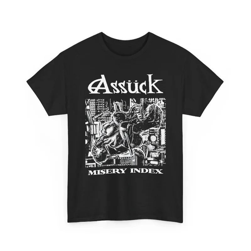 Assuck T-Shirt, Misery Index Album Art Tee, Death Metal Grindcore Shirt, Anarchopunk Discordance Axis, Unisex Heavy Cotton Band