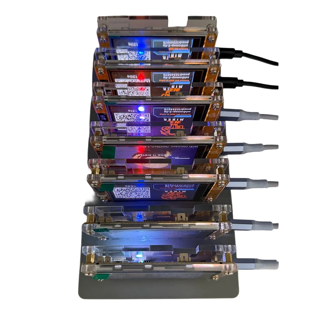 

Стабильный криптомайнер Nerdminer 7X 1030KH/S с 7 слотами, улучшенный, с 2,8-дюймовым смарт-дисплеем, для домашнего соло-майнинга Bitcoin