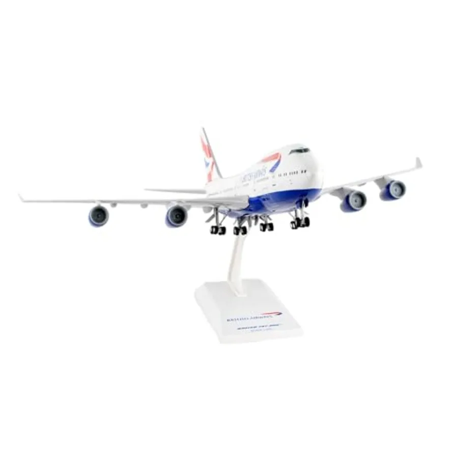 Daron British Airways Boeing 747-400 Model Airplane 1/200 Scale Officially Licensed Plastic Aircraft with Landing Gear and Disp
