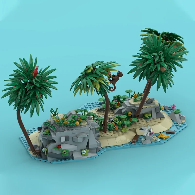 821 個 MOC ロッキーリーフ海賊モデルビルディングブロック建築おもちゃ組み立てる DIY クリスマスギフトアイデアレンガ子供の誕生日