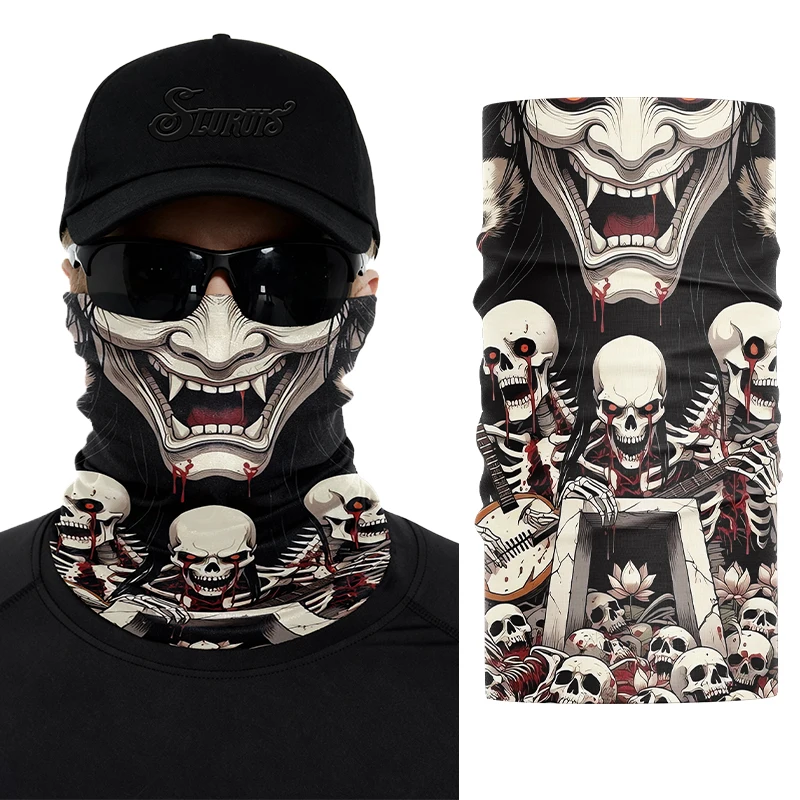 Japanese Style Bandana Summer Hiking Neck Gaiter Sun Protection Breathable Men Women Outdoor Cycling Multipurpose Tubular Mask view 4