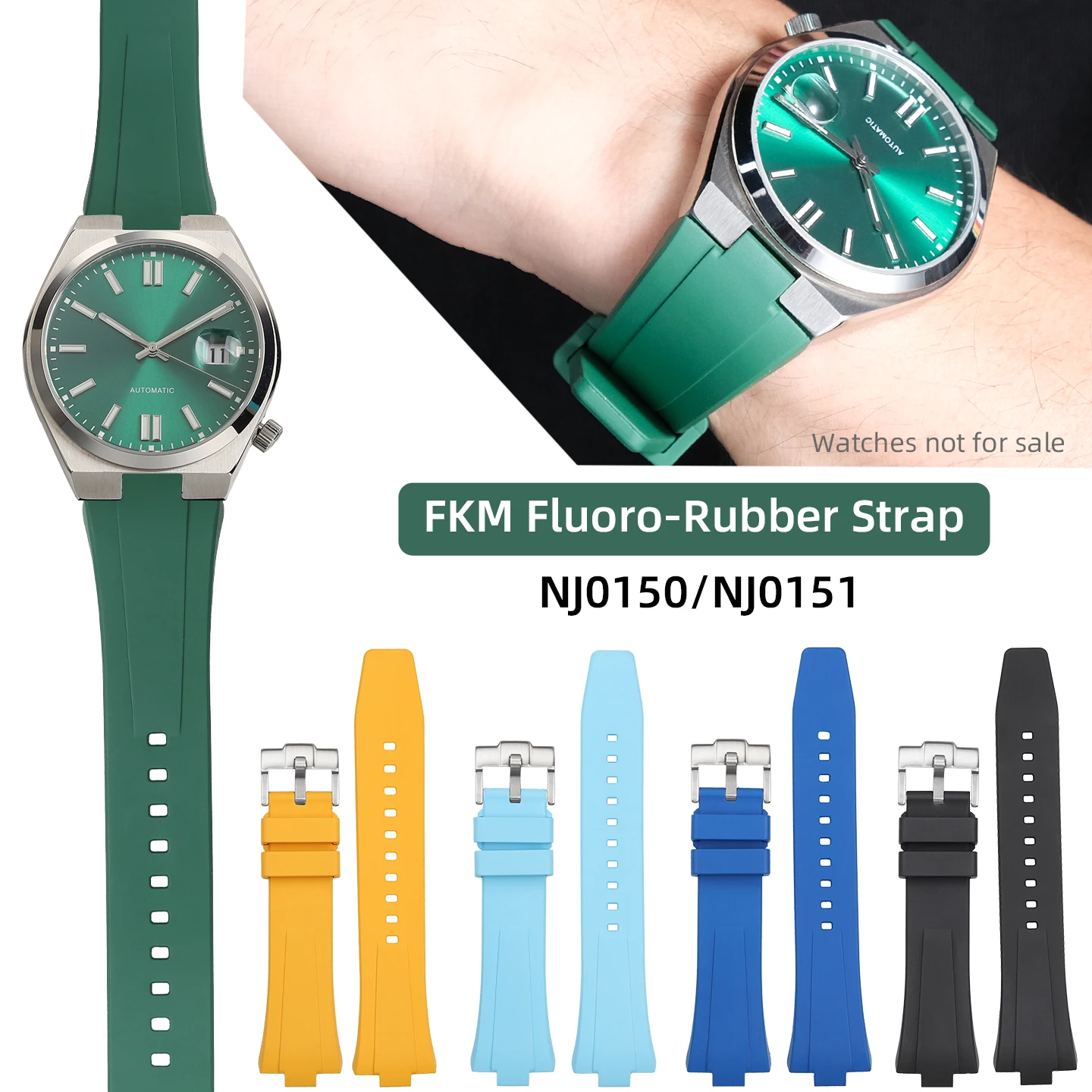 Citizen Watch Tsuyosa - สายนาฬิกายางฟลูออโรคาร์บอน FKM คุณภาพสูง ขนาด 9 มม.