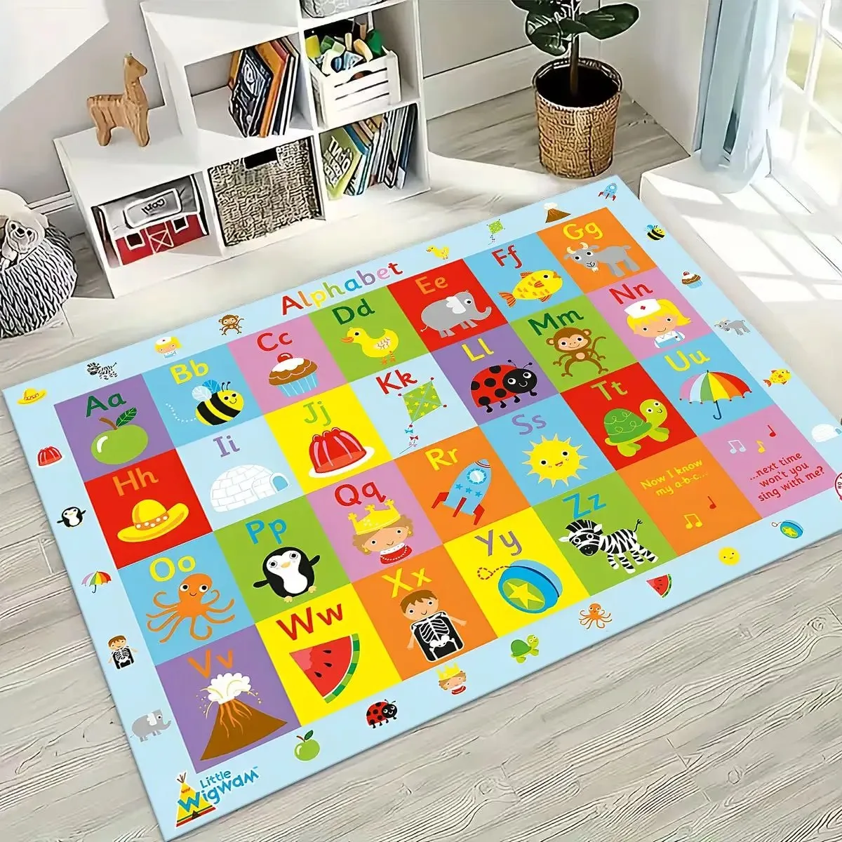ABC Animal Alphabet Cartoon Early Educatio Kid Crawling Playroom Rug Carpet for Bedroom Living Room Sofa Doormat Decor,Non-slip