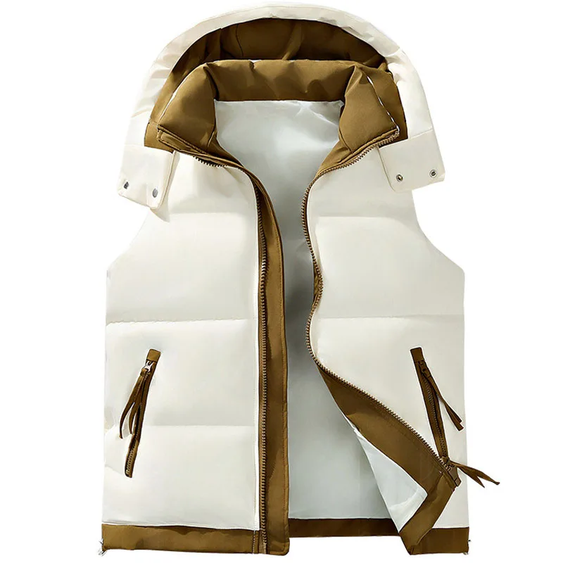 Chaleco para hombre Otoño إضافة الصوف الجديد empalme hombres de mediana age enjuague chaleco casual de negocios chaleco عادية