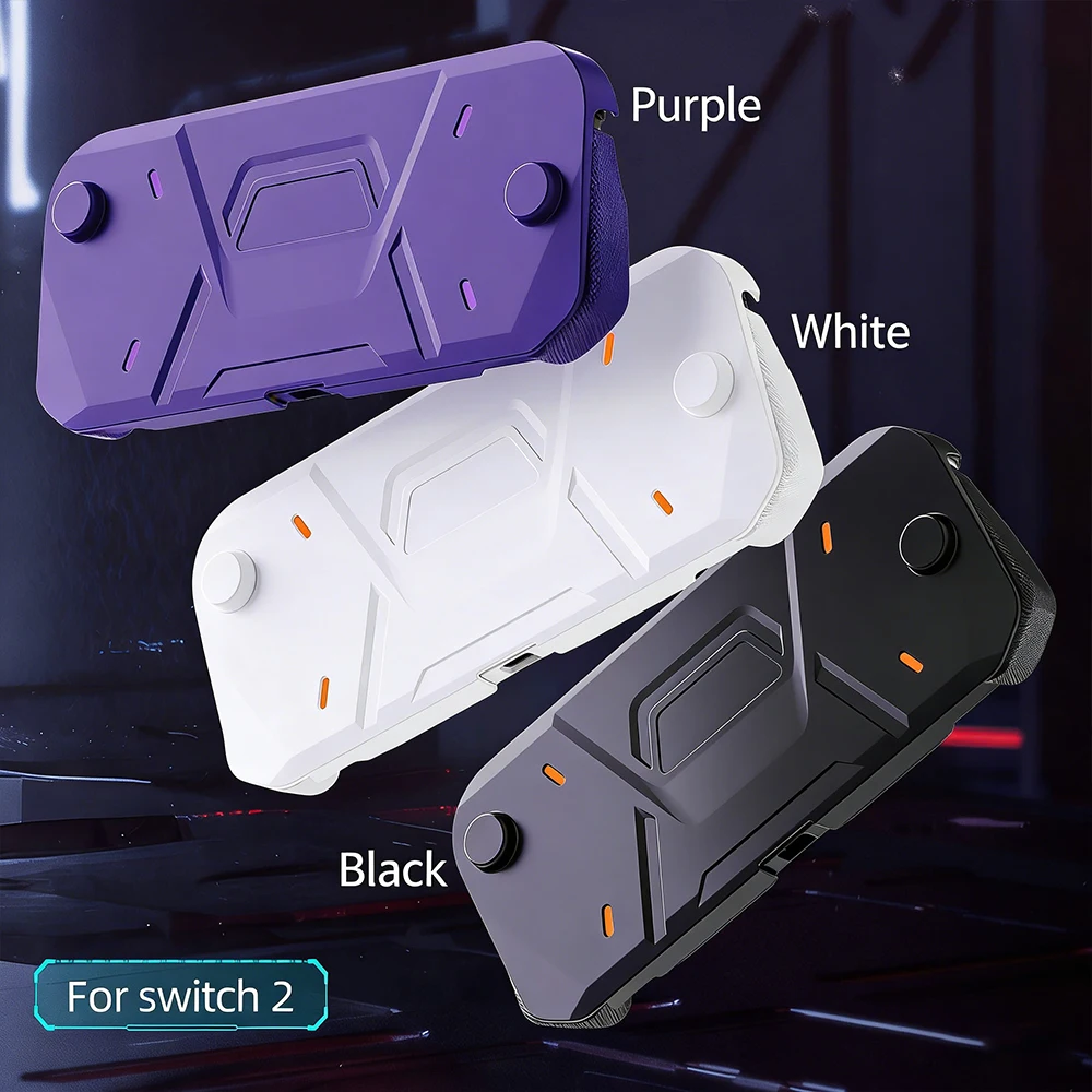 Data Frog Mecha-Style Protective Case for Switch 2, Shockproof TPU + PC Hard Shell, Anti-Drop Full Body Grip Cover