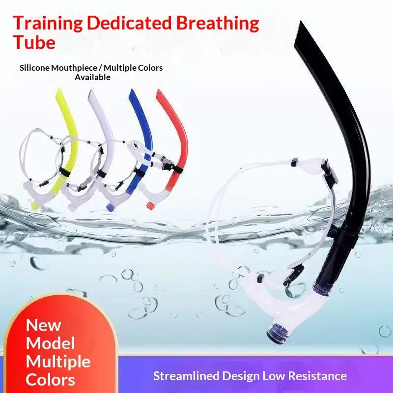 Schwimmschnorchel, vorne montierter Atemschlauch, Einweg-Spülventil für Erwachsene, Schwimmtraining, Freitauchen – Detail 1