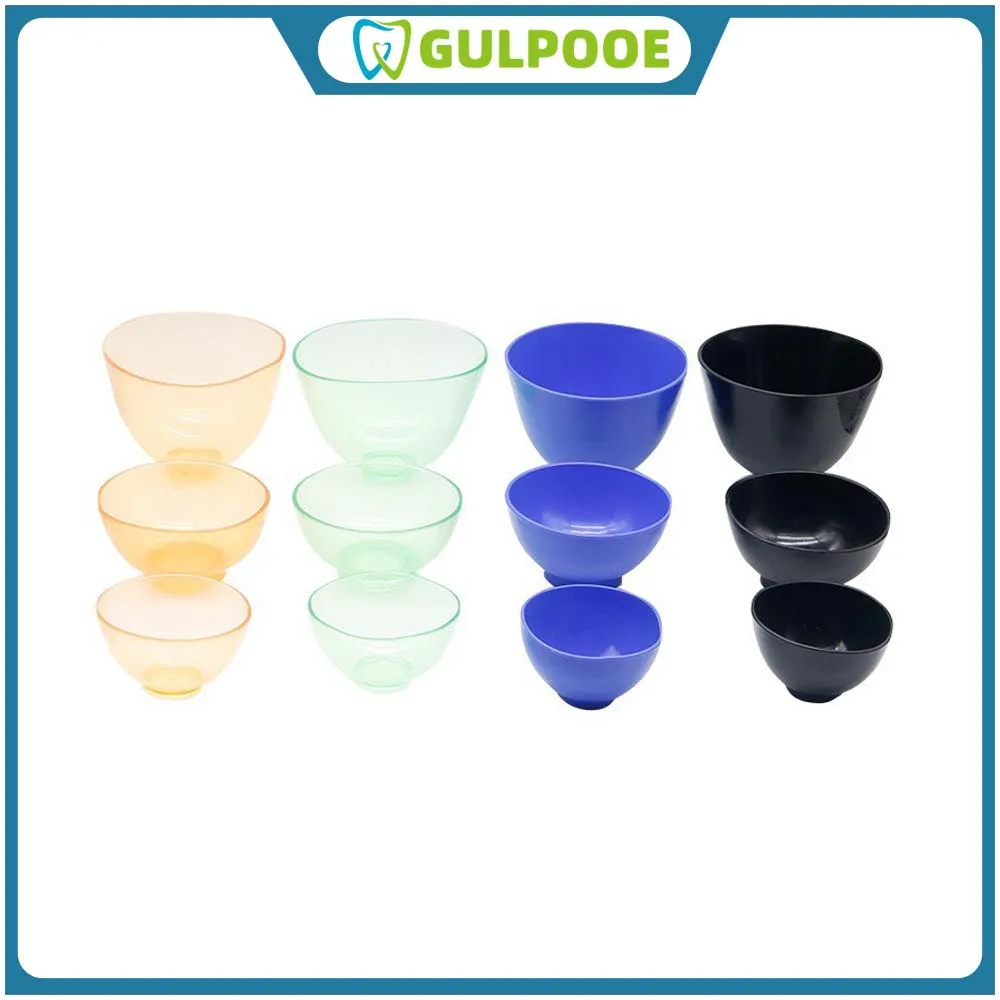 GULPOOE 1Pcs Dental Plaster Mixing Bowl Mixing Rod Mixed Flexible Mixing Bowl Transparent Rubber Leather Bowls Dentistry Tools