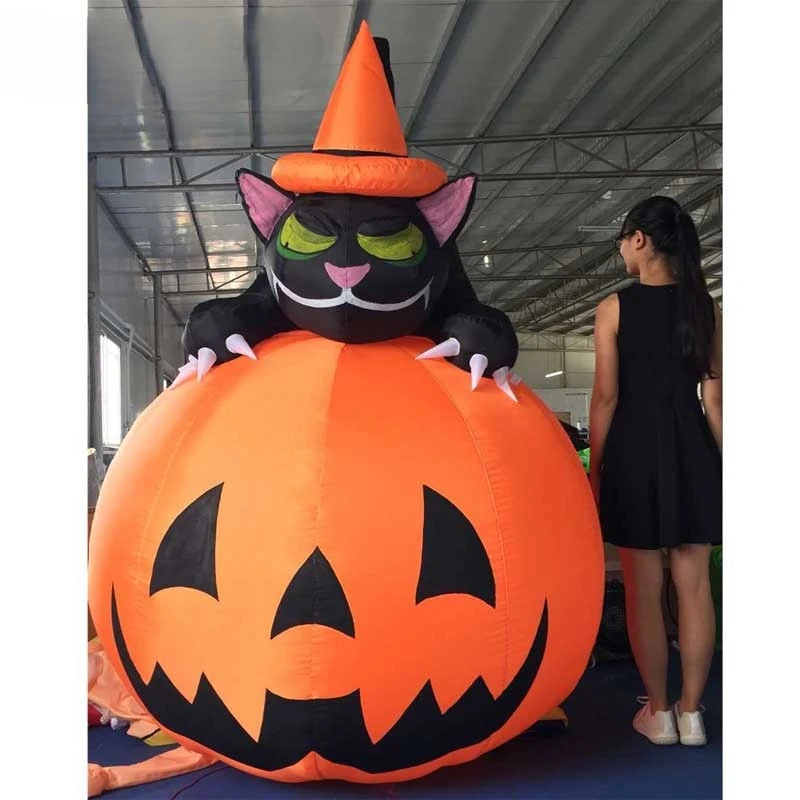 Pumpkin Decoration  2m Tall Inflatable Halloween Pumpkin With Model Ornament For Home Halloween Yard Party Decoration