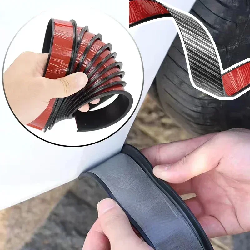 Carbon Fiber Patterned Car Wheels Tire Arches General Car Wheel Fenders Horn Arches Decorative Lips Extended Molded Protect
