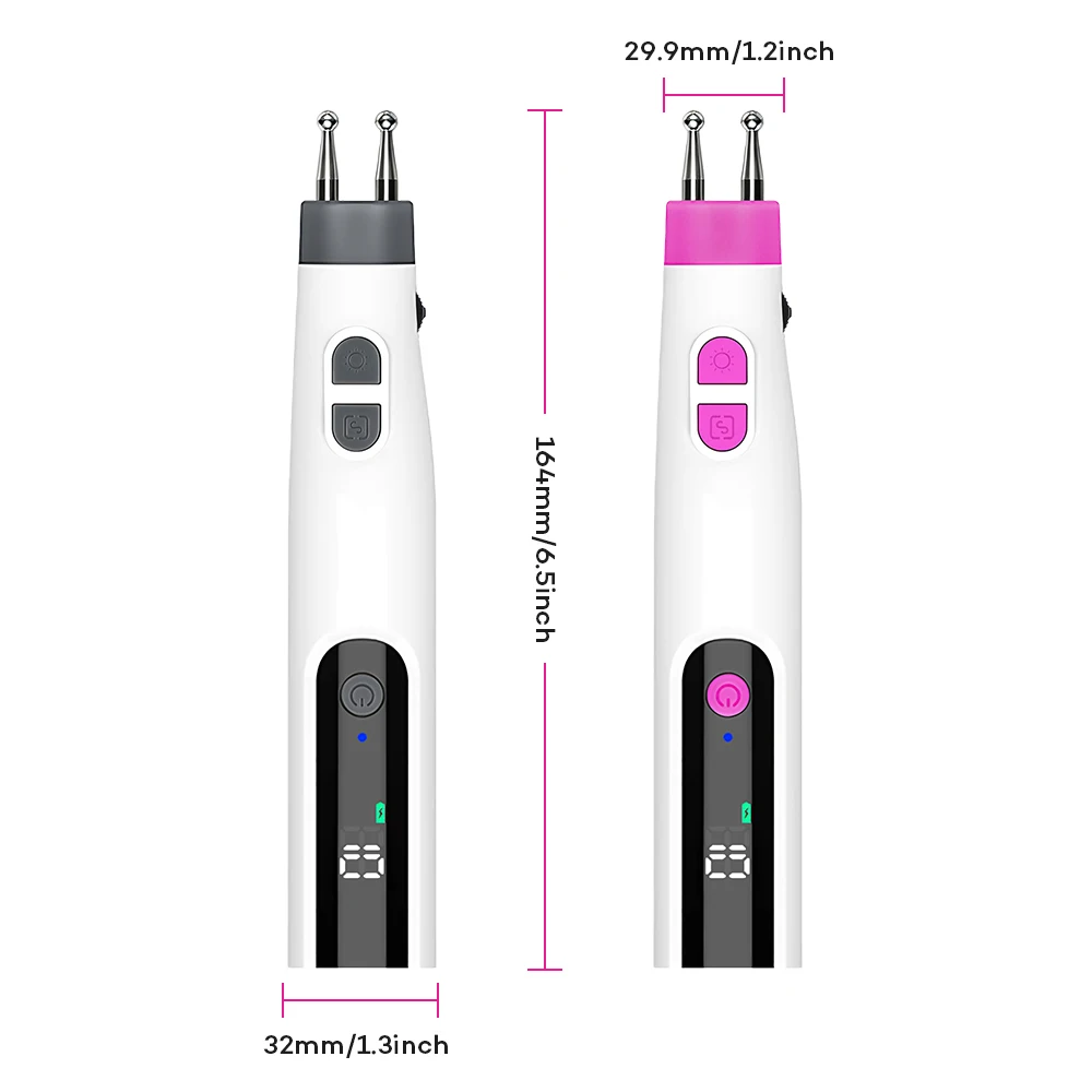 Multifunktionaler Elektrischer Doppelkopf-Massagestift Intelligenter Meridian-Stift Typ-C Schnellaufladung 10-Stufen-Einstellung für Nacken und Rücken – Detail 8