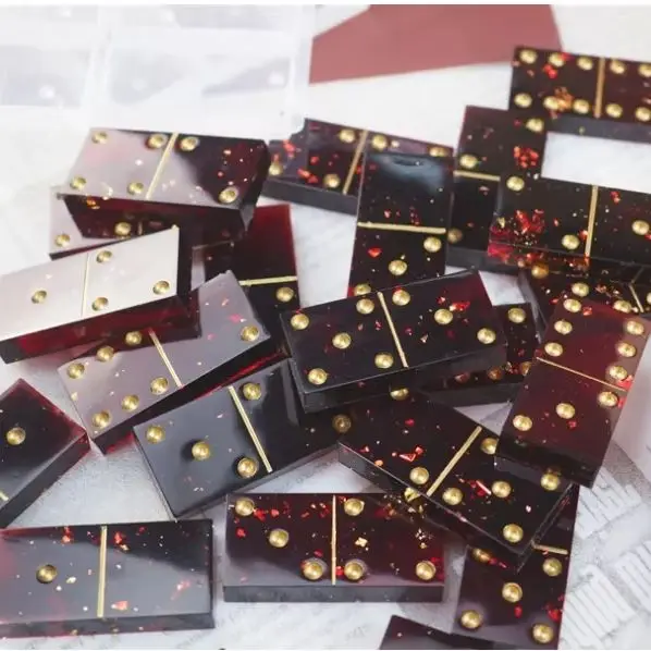 Domino-Block Silikonform für Harzguss Epoxidharzform Geeignet für DIY Brettspiele Handarbeiten und Geschenke Silikon-Harzform