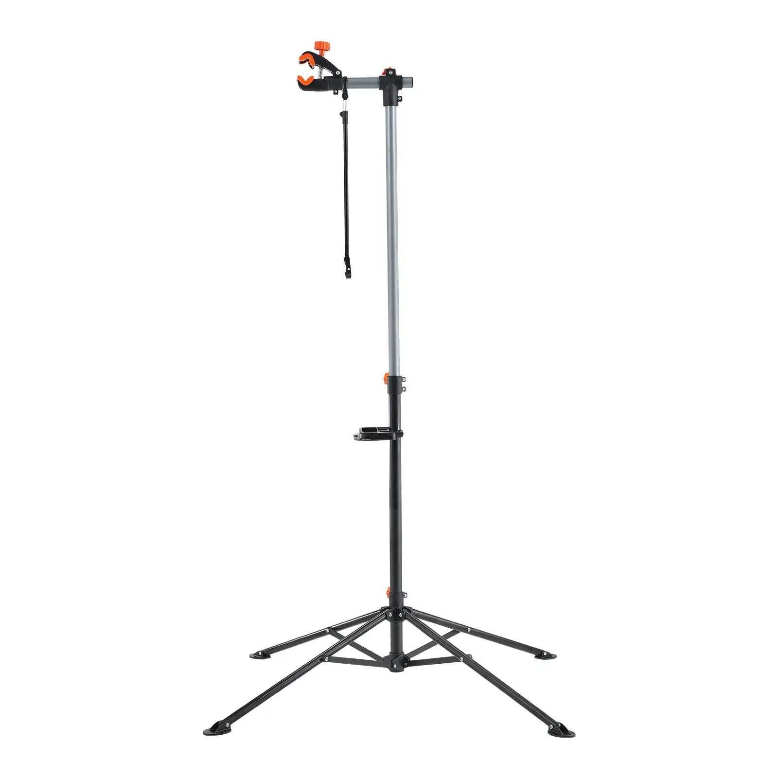 Heavy Duty Steel Bike Repair Stand 80 lbs Adjustable Height Maintenance Workstand with Magnetic Tool Tray Telescopic Arm Foldable for home Shop