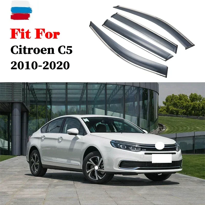 For Citroen C5 2010-2020 Window Visor Car Rain Shield Awning Trim Cover Side Window Deflector Door Rain Sun Shield Accessories