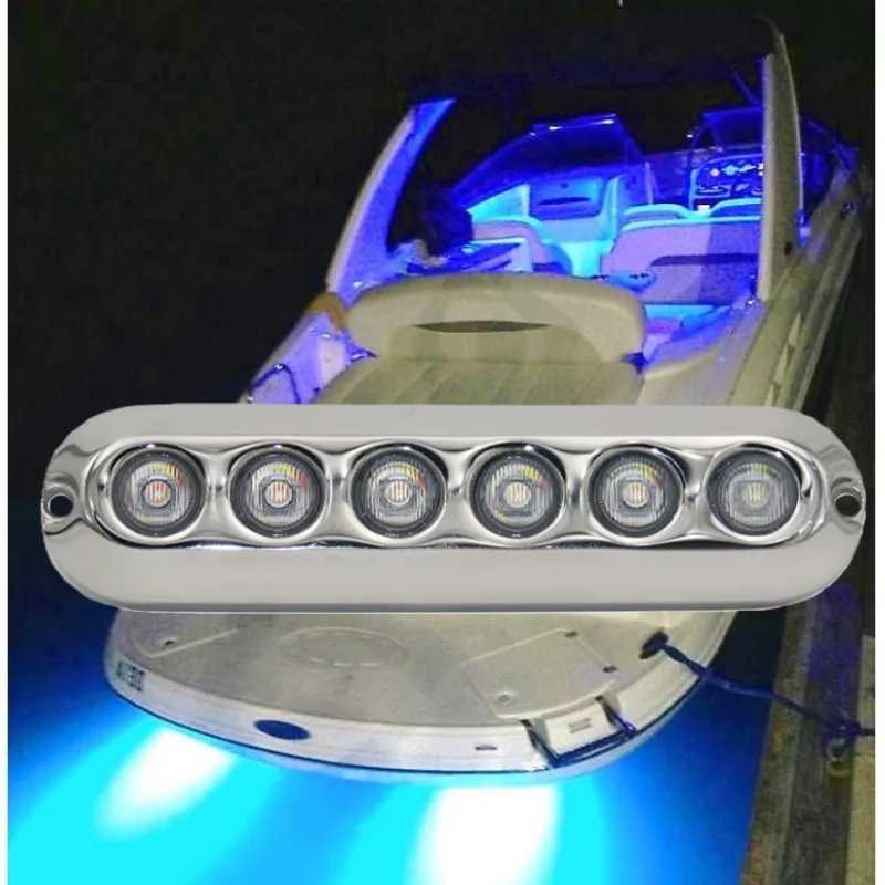 60W 10-30VDC Blue-tooth Music Remote Control Submarine Color Changing Yate Barco Marine Blue Underwater LED Boat Light