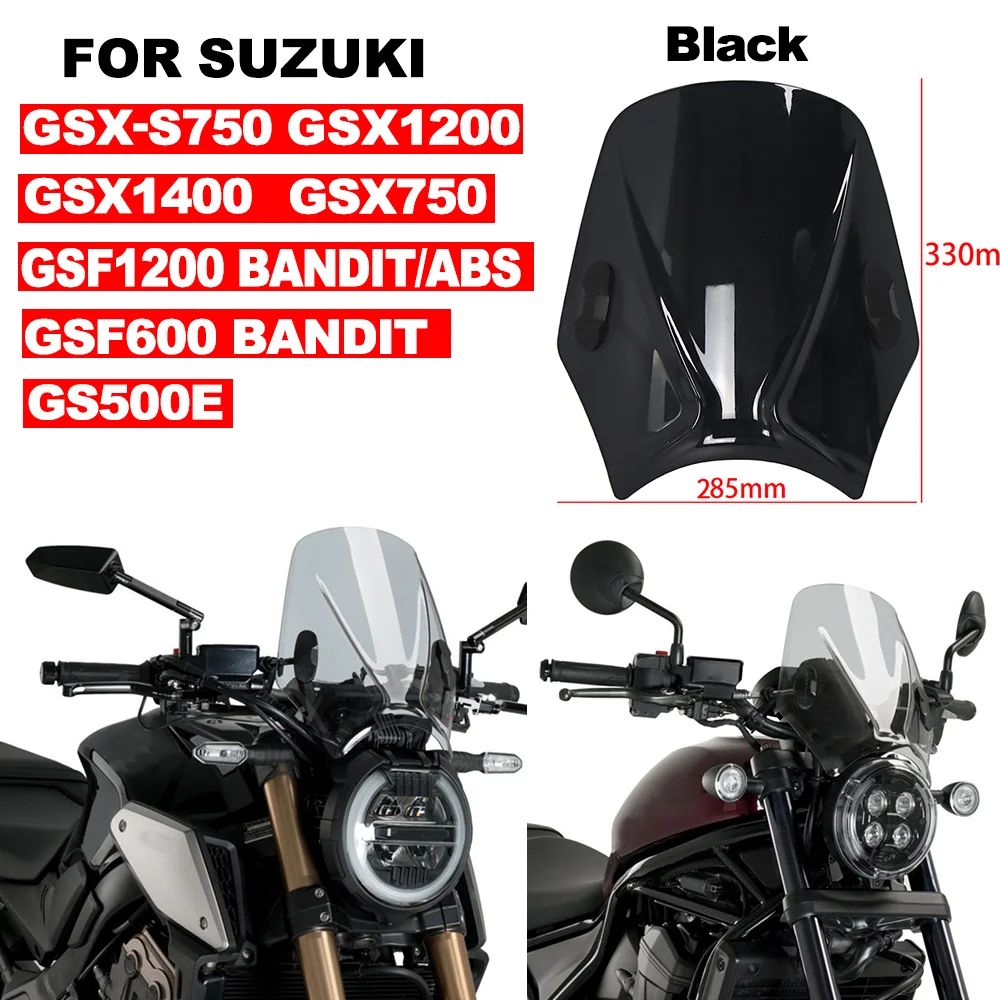 

FOR SUZUKI GSX-S750 GSX1200 1400 GSF1200 BANDIT Universal Motorcycle Front Windshield Windscreen Wind Deflector Wind Screen Kit