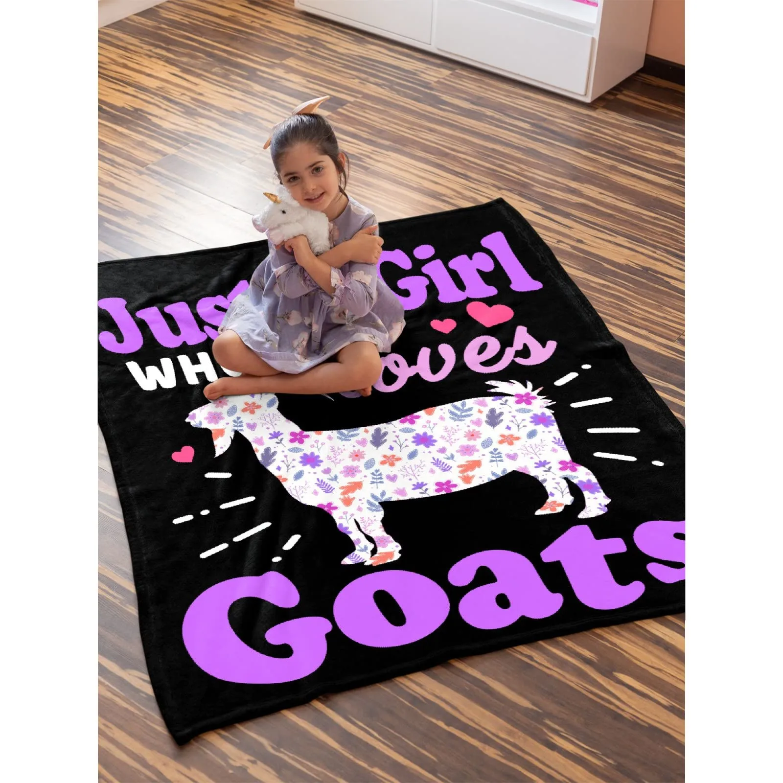 Just Girl Who Loves Goats Flannel Blankets Fashion 3D Printed Throw Blanket Office Nap Baby Cozy Quilts Dropshipping