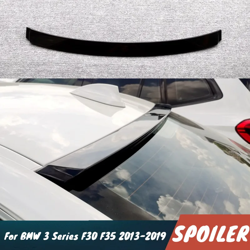For 2013-2019 BMW 3 Series F30 F35 Car Rear Roof Windshield Spoiler Wings Carbon Glossy Black Body Kit Exterior Accessoris