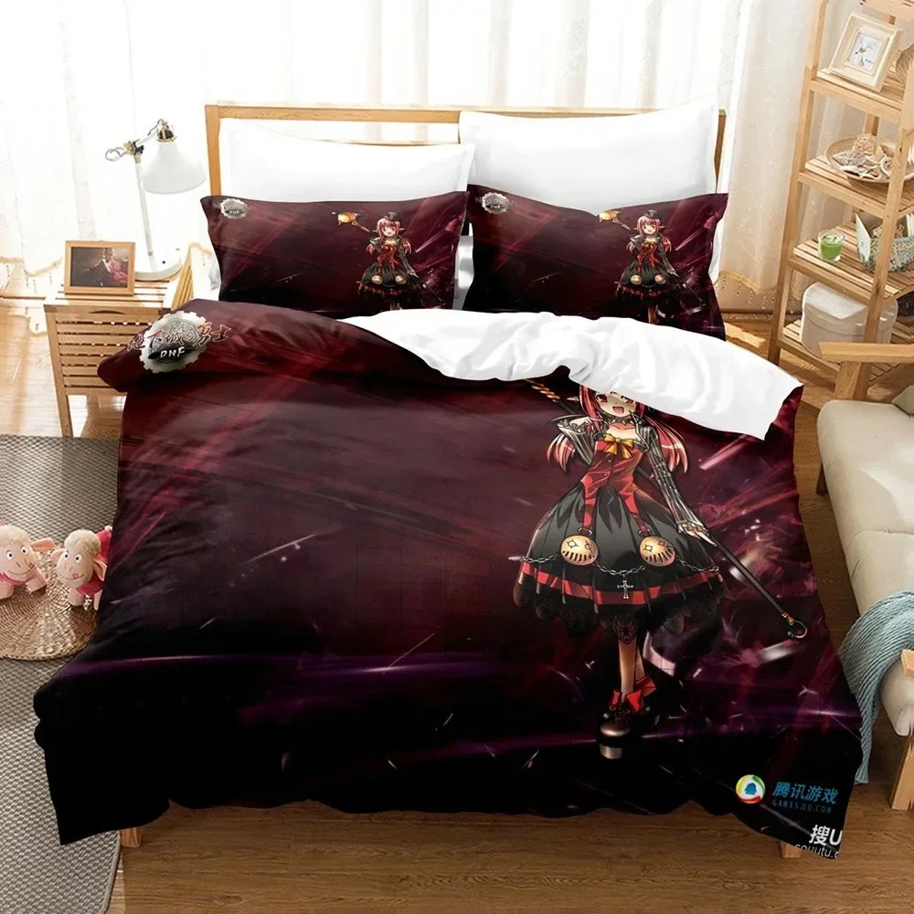 Fashion 3d Print Game Dunge & Fighter Female Magician Bedding Set Single Double King Bed Set Children's Bedroom Duvet cover Set