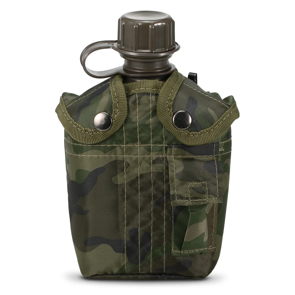 1L Outdoor Military Canteen Bottle Camping Hiking Backpacking Survival Water Bottle Kettle with Cover